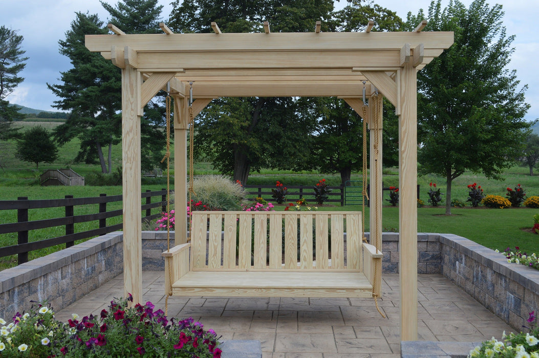 A&L Furniture Co. Amish-Made Bradford Pergola with Wingate Swingbed