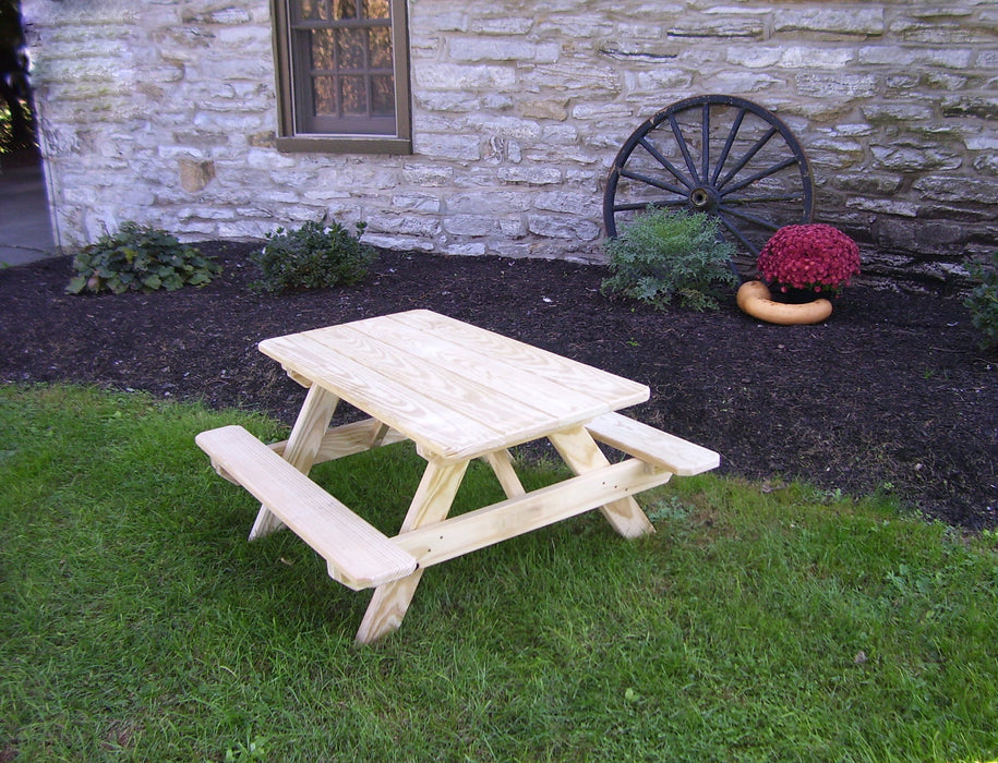 A&L Furniture Co. 4' Amish-Made Pine Kids Picnic Table
