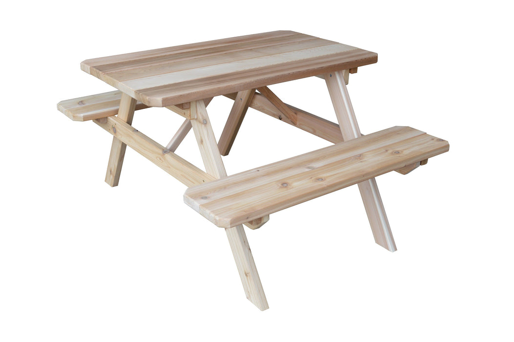 A&L Furniture Co. Amish-Made Cedar Picnic Tables with Attached Benches