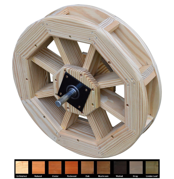 Amish-Made Decorative Rotating Wooden Waterwheels