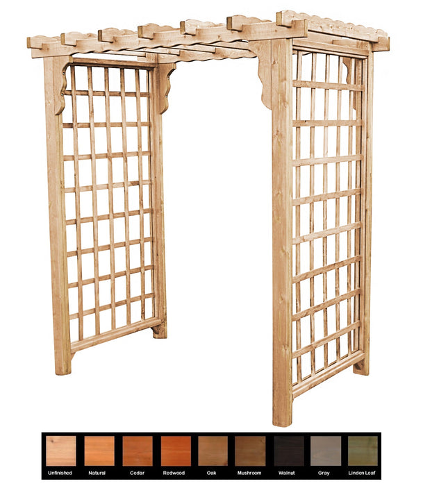Amish-Made 5' Cedar Arbor with Swing - Available in 4 Styles, 9 Colors