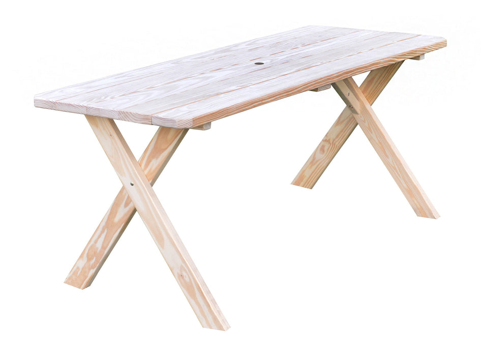 A&L Furniture Co. Amish-Made Pressure-Treated Pine Cross-Leg Picnic Tables