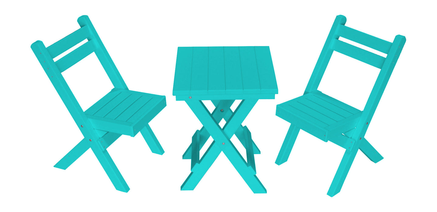 A&L Furniture Co. Amish-Made Poly Coronado Folding Bistro Sets