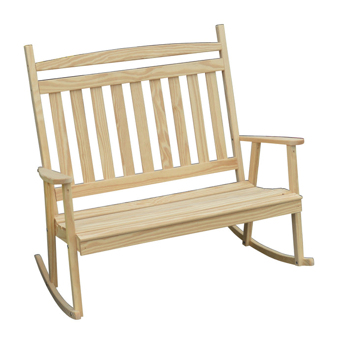 A&L Furniture Co. Amish-Made Pine Double Classic Porch Rocker