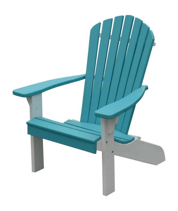 A&L Furniture Co. Amish-Made Two-Tone Poly Adirondack Chairs with White Frame