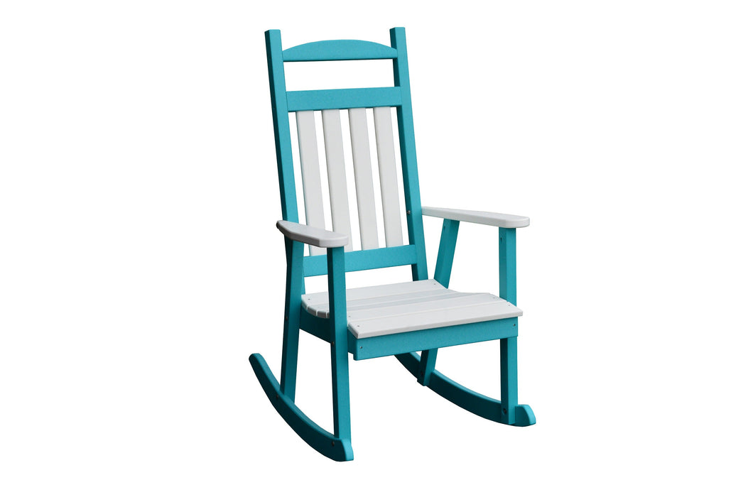 A&L Furniture Co. Amish-Made Poly Porch Rockers with White Accents
