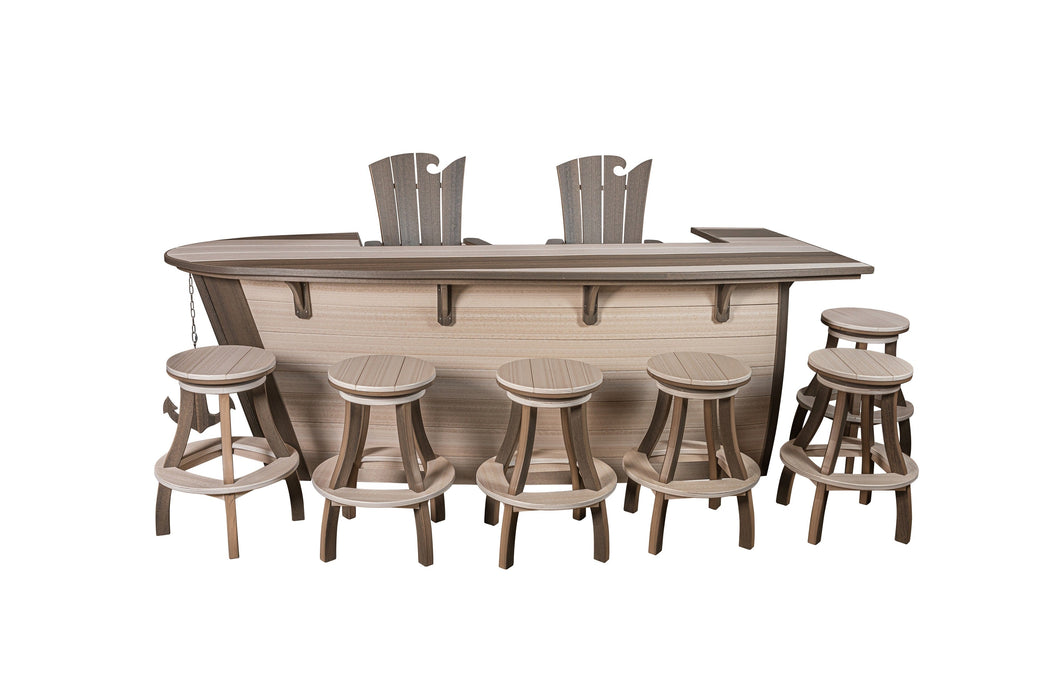 Amish-Made Anchor Avenue Collection 10' Boat-Shaped Poly Bar Table Set