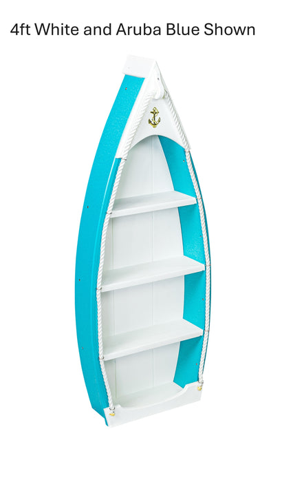 Amish-Made Nautical Rowboat Shaped Poly Bookshelves