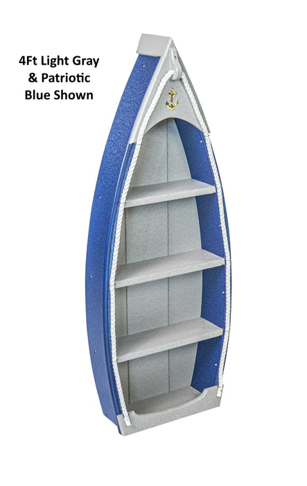 Amish-Made Nautical Rowboat Shaped Poly Bookshelves