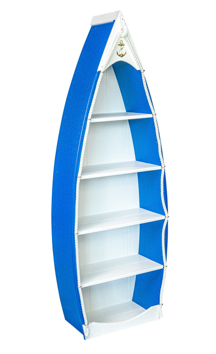 Amish-Made Nautical Rowboat Shaped Poly Bookshelves