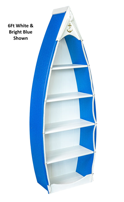 Amish-Made Nautical Rowboat Shaped Poly Bookshelves