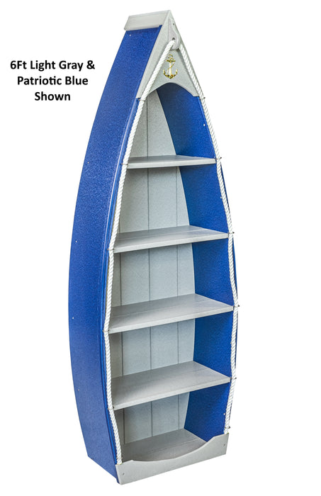 Amish-Made Nautical Rowboat Shaped Poly Bookshelves