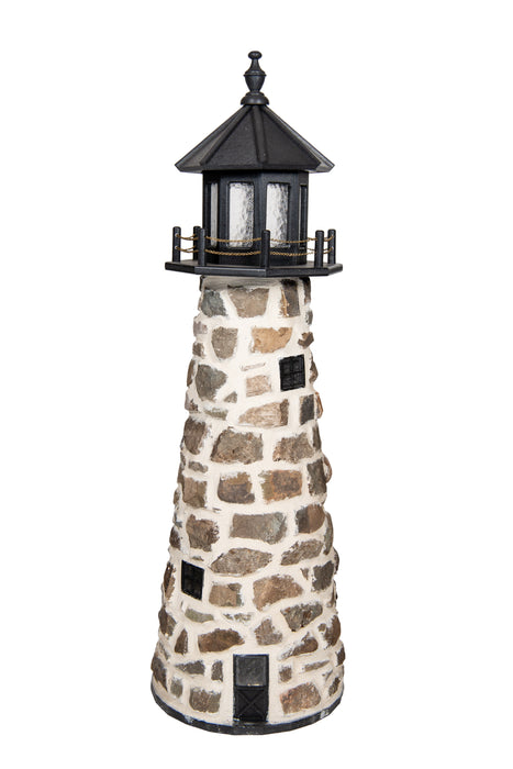 Amish-Made Stone Faced Lighthouses with Interior Lighting