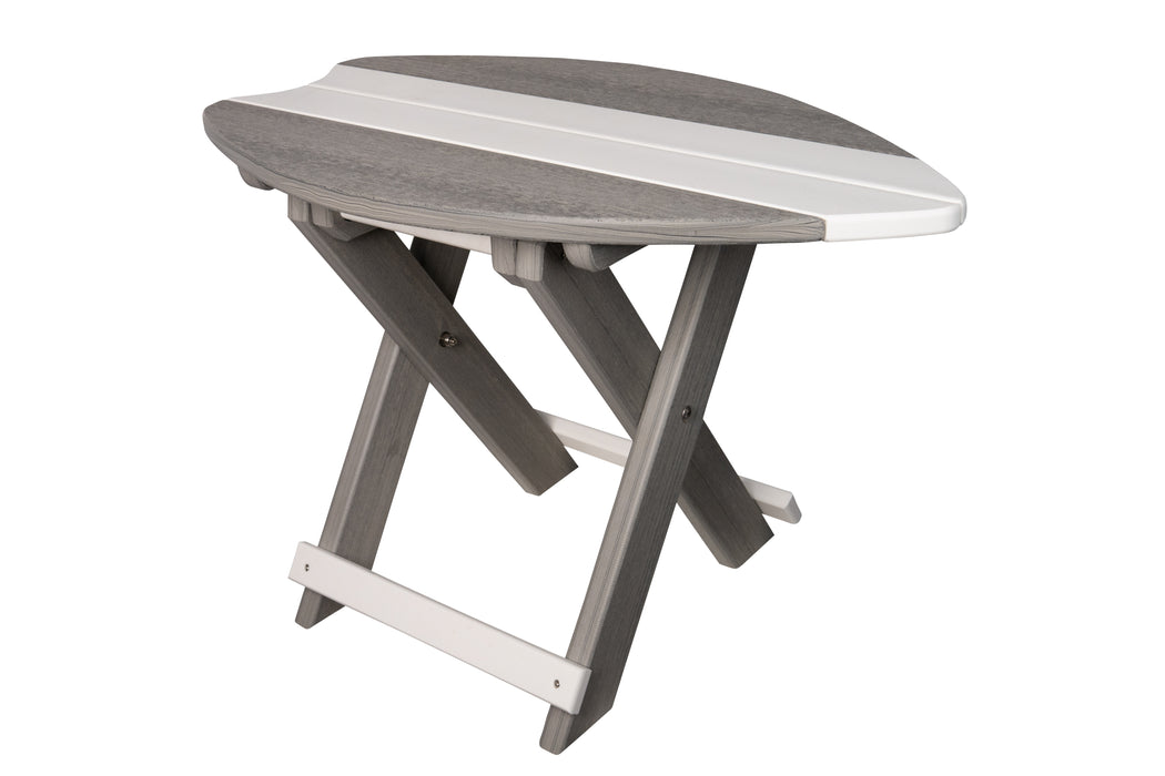 Amish-Made SurfAira Collection Surfboard-Shaped Folding Poly Side Table