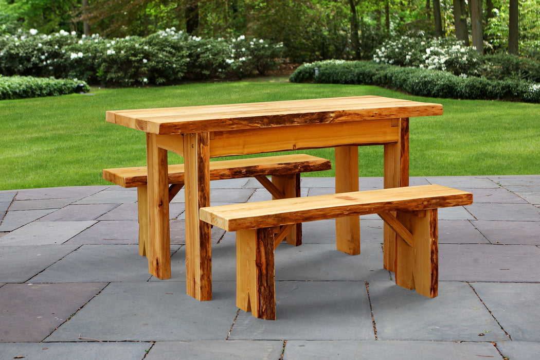 A&L Furniture Co. Blue Mountain Collection Autumnwood Tables with Wildwood Benches