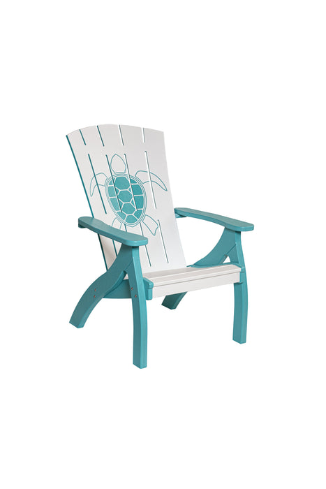 Amish-Made Bayside Collection Poly Reclining Patio Chairs with Ocean Designs