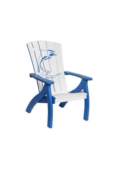 Amish-Made Bayside Collection Poly Reclining Patio Chairs with Ocean Designs