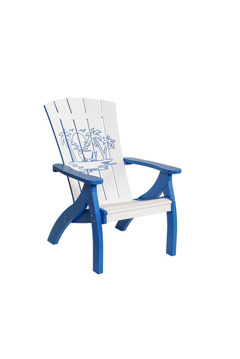 Amish-Made Bayside Collection Poly Reclining Patio Chairs with Ocean Designs