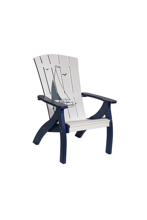 Amish-Made Bayside Collection Poly Reclining Patio Chairs with Ocean Designs