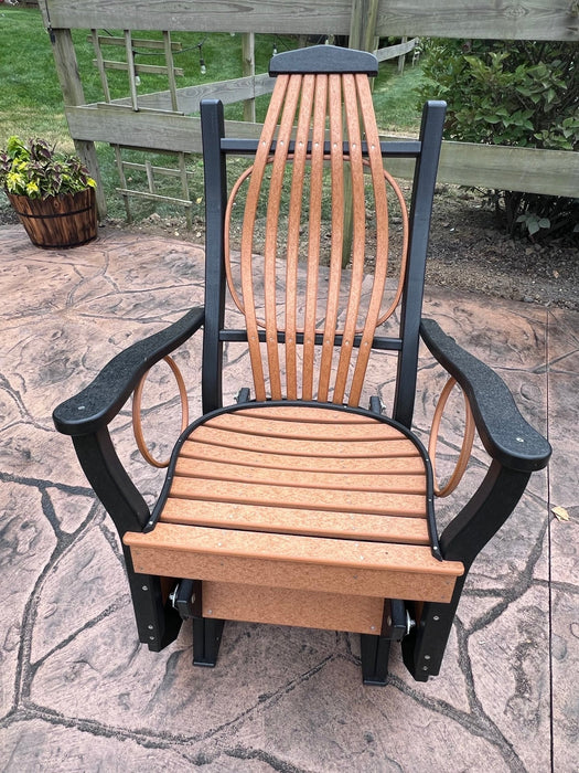 Amish-Made Deluxe Poly Bentwood Style Glider Chair with Round Trim - Local Pickup at our Boutique in Downingtown PA Only SR-BGCwT