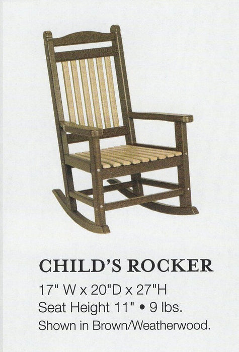 Amish-Made Poly Child's Lumbar Rocker, Rocking Chair - Local Purchase at our Boutique in Downingtown PA only