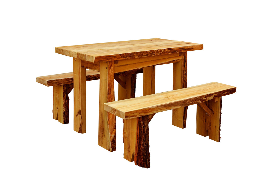 A&L Furniture Co. Blue Mountain Collection Autumnwood Tables with Wildwood Benches