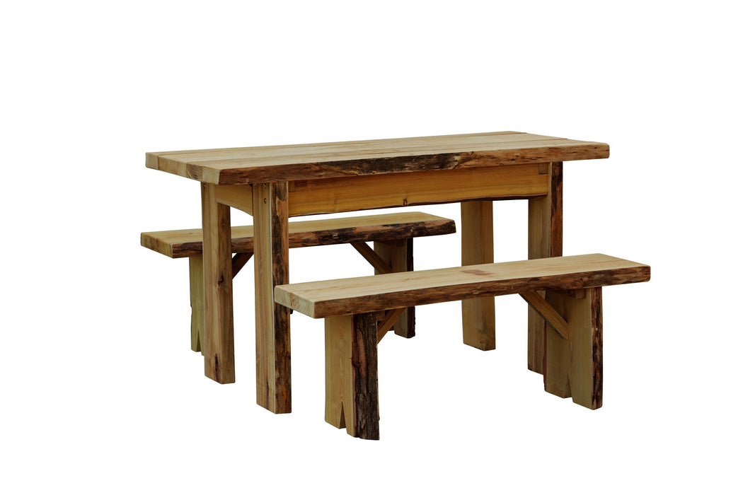 A&L Furniture Co. Blue Mountain Collection Autumnwood Tables with Wildwood Benches