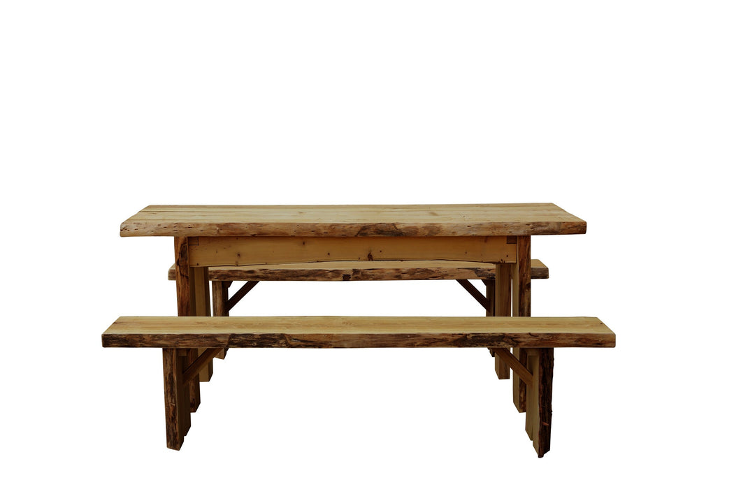 A&L Furniture Co. Blue Mountain Collection Autumnwood Tables with Wildwood Benches