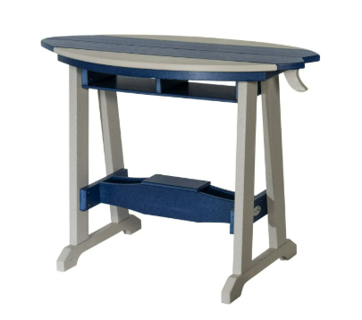 Amish-Made SurfAira Collection Surfboard-Shaped Bar Tables