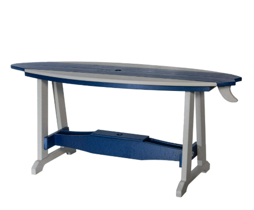 Amish-Made SurfAira Collection Surfboard-Shaped Counter-Height Dining Tables