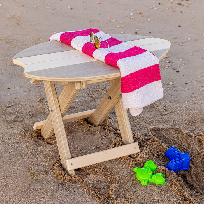 Amish-Made SurfAira Collection Surfboard-Shaped Folding Poly Side Table