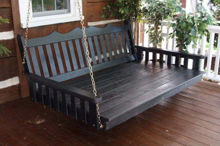 A&L Furniture Co. Amish-Made Pine Royal English Swing Beds
