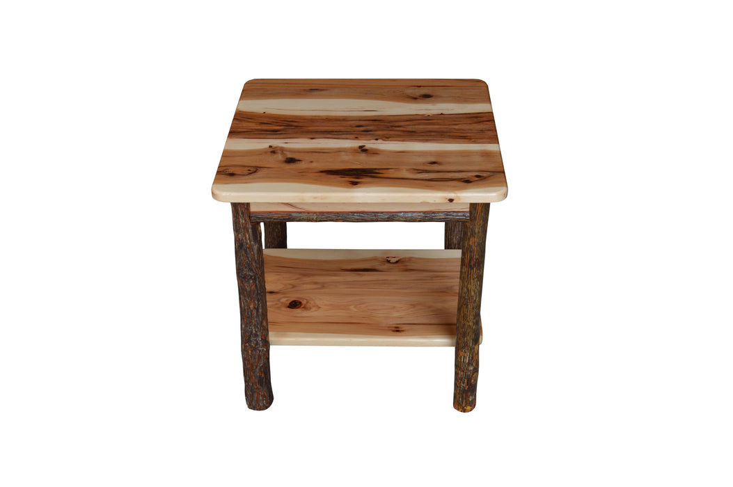 A&L Furniture Co. Hickory Solid Wood End Table with Shelf