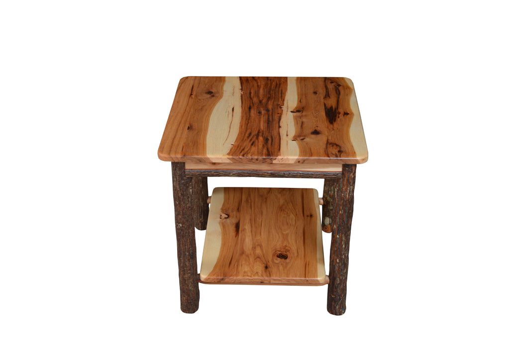 A&L Furniture Co. Hickory Solid Wood End Table with Shelf