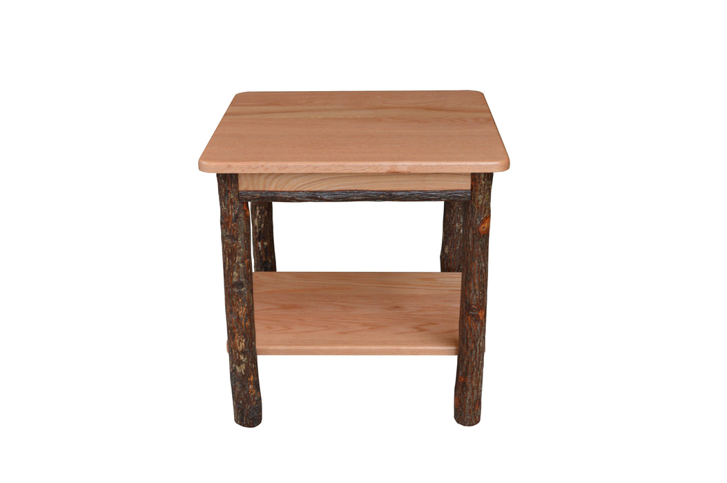 A&L Furniture Co. Hickory Solid Wood End Table with Shelf