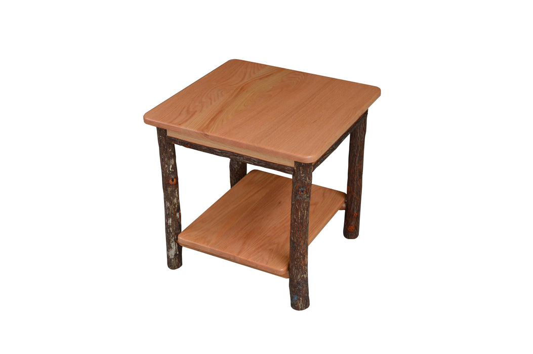 A&L Furniture Co. Hickory Solid Wood End Table with Shelf