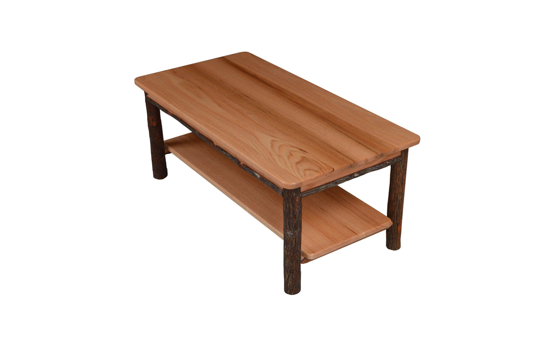 A&L Furniture Co. Hickory Solid Wood Coffee Table with Shelf