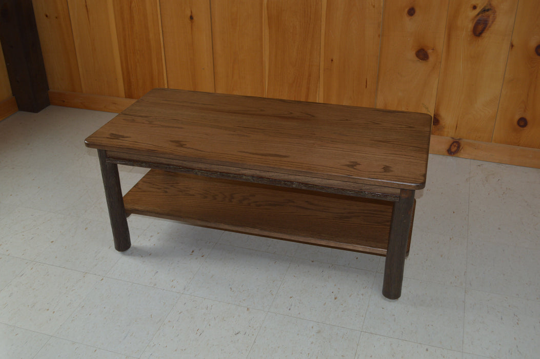 A&L Furniture Co. Hickory Solid Wood Coffee Table with Shelf