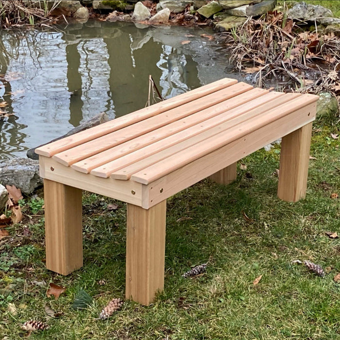 A&L Furniture Co. 4' Amish-Made Cedar Courtyard Bench