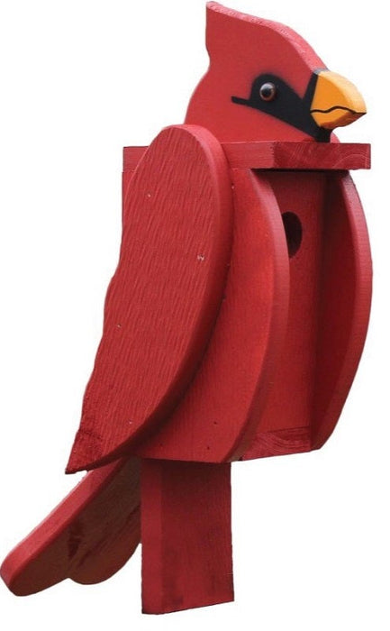 Beaver Dam Woodworks Amish-Made Deluxe Cardinal-Shaped Birdhouse