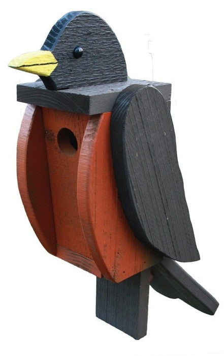 Beaver Dam Woodworks Amish-Made Deluxe Robin-Shaped Birdhouse