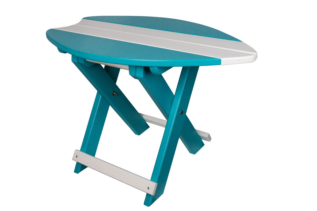 Amish-Made SurfAira Collection Surfboard-Shaped Folding Poly Side Table