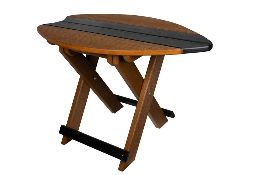 Amish-Made SurfAira Collection Surfboard-Shaped Folding Poly Side Table