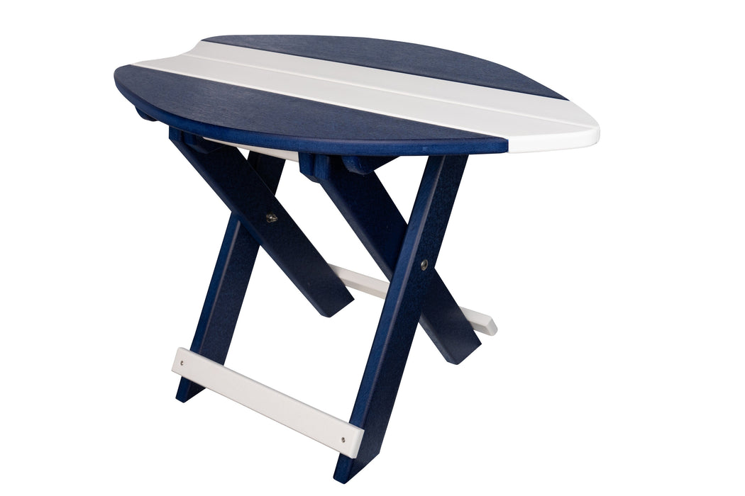 Amish-Made SurfAira Collection Surfboard-Shaped Folding Poly Side Table