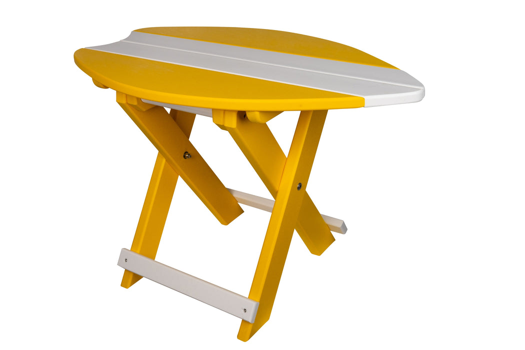 Amish-Made SurfAira Collection Surfboard-Shaped Folding Poly Side Table