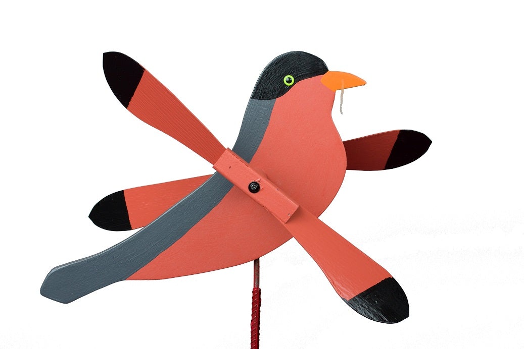 Robin Whirlybird Wind Spinner Yard Decoration