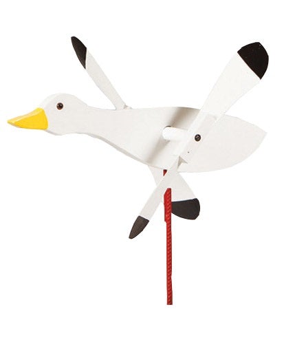 Snow Goose Whirlybird Wind Spinner Yard Decoration