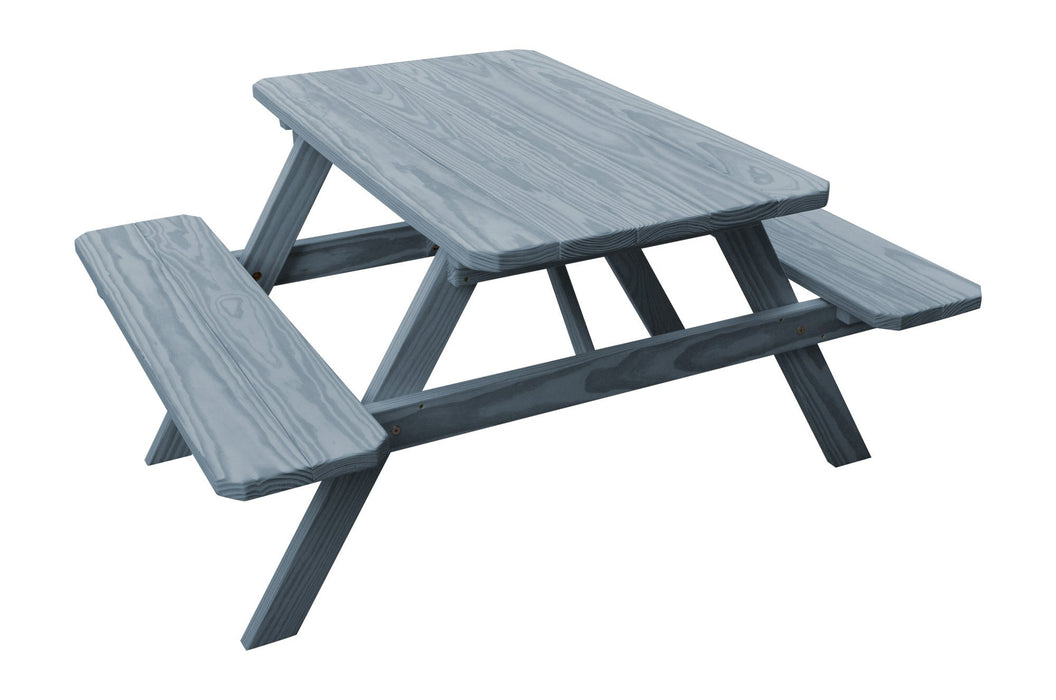 A&L Furniture Co. Amish-Made Pine Picnic Tables with Attached Benches