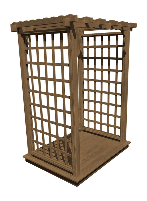 Amish-Made 6' Pine Arbor with Deck - Available in 4 Styles, 10 Colors