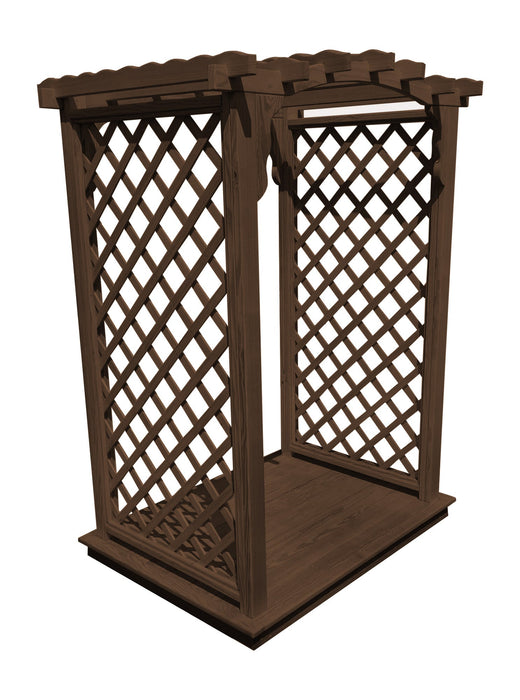 Amish-Made 5' Pine Arbor with Deck - Available in 4 Styles, 10 Colors
